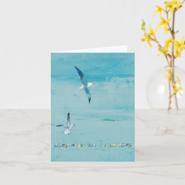 Ocean themed greeting card (Yellow Flower)