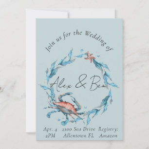 Ocean Themed Wedding Invitations for Beach Wedding