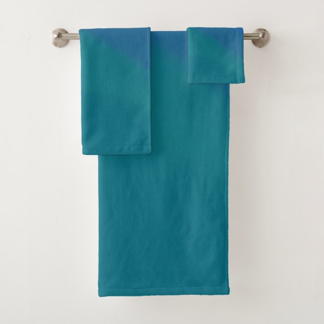 Ocean Tide Blue and Green Minimalist  Bath Towel Set (Insitu)