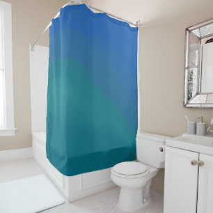 Ocean Tide Blue and Green Minimalist Shower Curtain