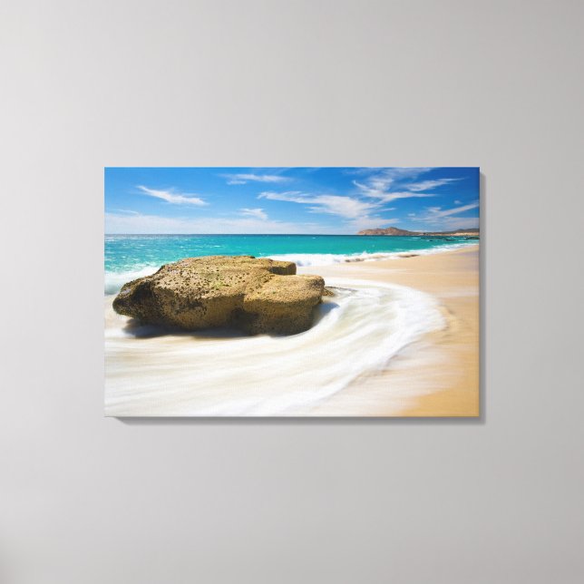 Ocean Tide Swirls On The Beach Canvas Print (Front)