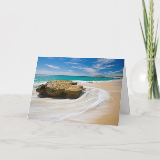 Ocean Tide Swirls On The Beach Card (Front)