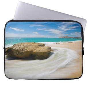 Ocean Tide Swirls On The Beach Laptop Sleeve