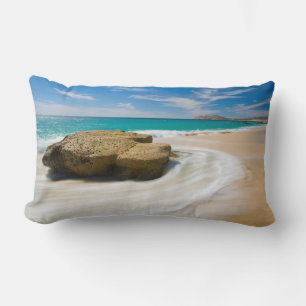 Ocean Tide Swirls On The Beach Lumbar Cushion