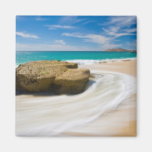 Ocean Tide Swirls On The Beach Magnet