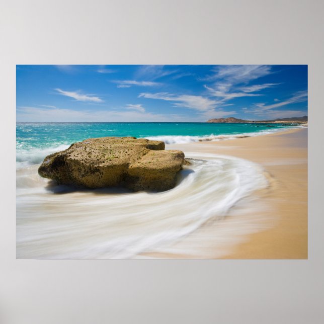 Ocean Tide Swirls On The Beach Poster (Front)