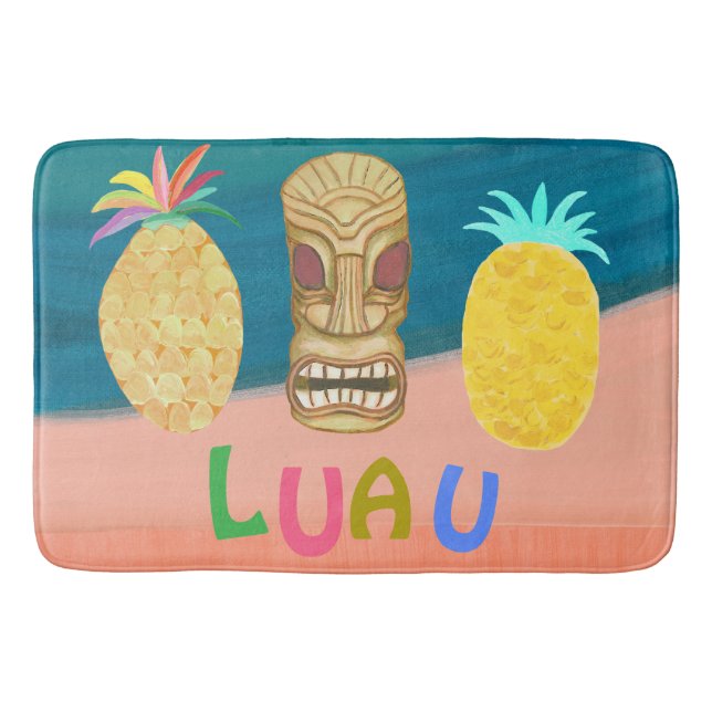 Ocean Tiki Pineapple Luau Bath Mat (Front)