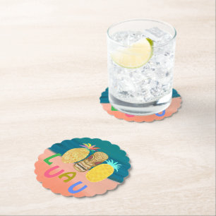 Ocean Tiki Pineapple Luau Paper Coaster