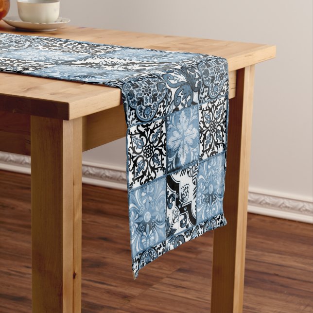 Ocean Tile Short Table Runner (In Situ)
