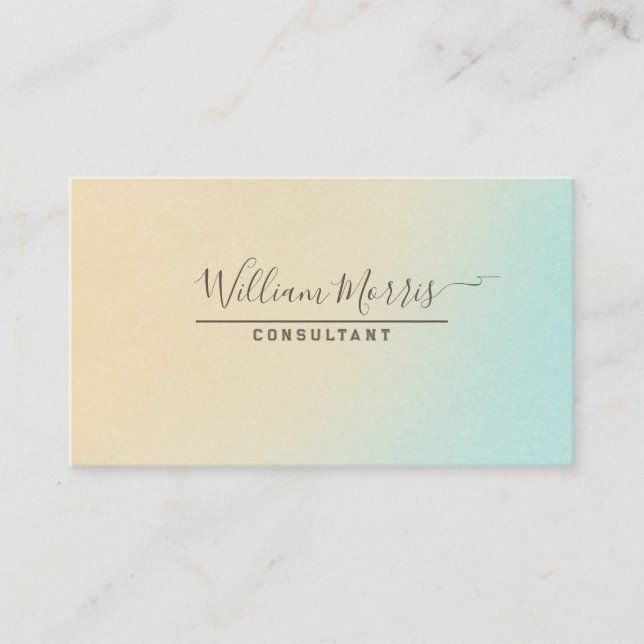 Ocean Tone Minimalist QR Code Professional  Business Card (Front)