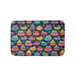 Ocean Transportation Pattern Bath Mat