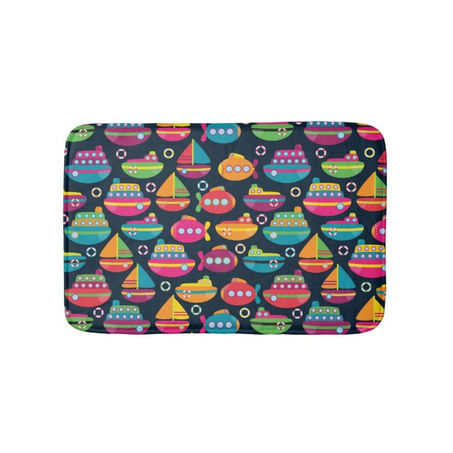 Ocean Transportation Pattern Bath Mat (Front)