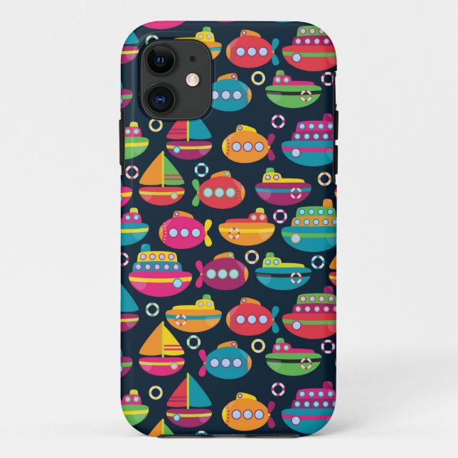 Ocean Transportation Pattern Case-Mate iPhone Case (Back)