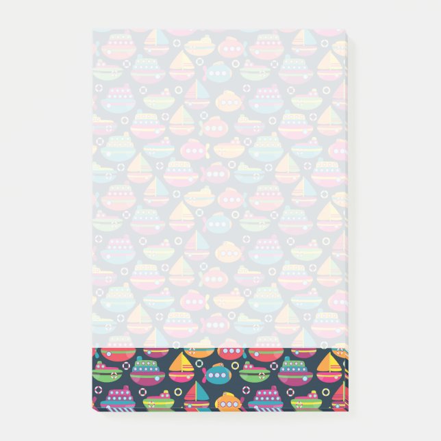 Ocean Transportation Pattern Post-it Notes (Front)