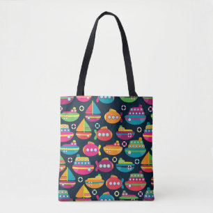 Ocean Transportation Pattern Tote Bag