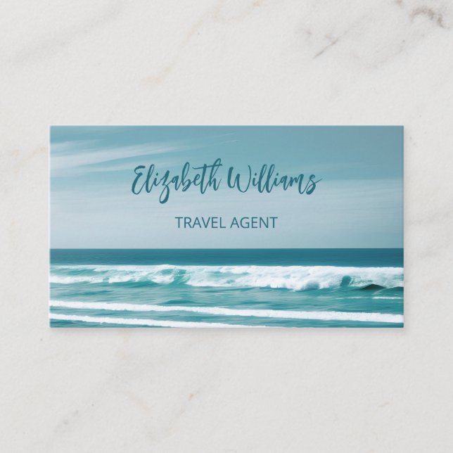 Ocean Travel Agent  | QR Code Business Card (Front)