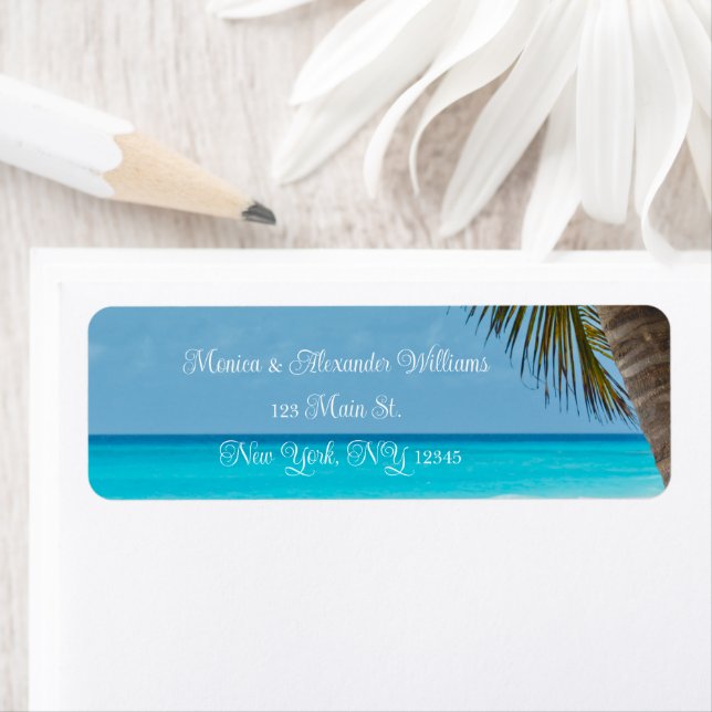 Ocean Tropical Beach Return Address Label (Insitu)