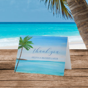 Ocean Tropical Wedding Anniversary Thank you  Card