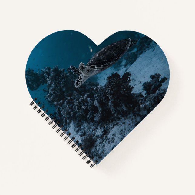 Ocean Turtle Heart Notebook – Nature-Inspired Gift (Front)