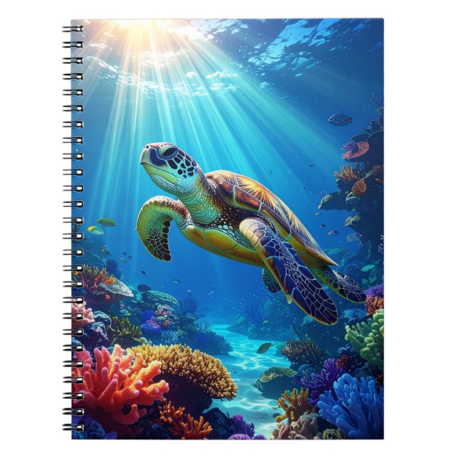 Ocean Turtle Spiral Notebook (Front)
