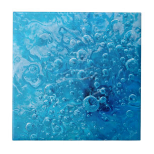 Ocean Under - Abstract Blue Bubbles Tile