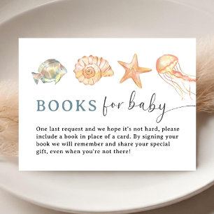 Ocean Under The Sea Baby Shower Books For Baby Enclosure Card
