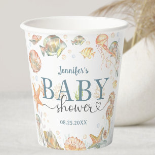 Ocean Under The Sea Baby Shower Gender Neutral Paper Cups