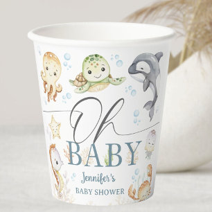 Ocean Under The Sea Baby Shower Gender Neutral Paper Cups