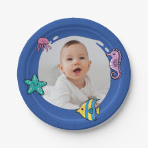 Ocean Under the Sea Blue 1st Birthday Photo