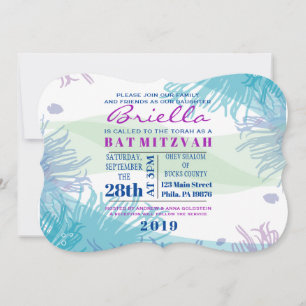 Ocean Underwater Sea Life Bat Mitzvah Invitation