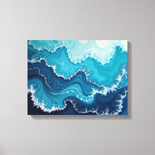 Ocean Veins – Deep Sea Fluid 16"x12" Abstract Canvas Print (Front)