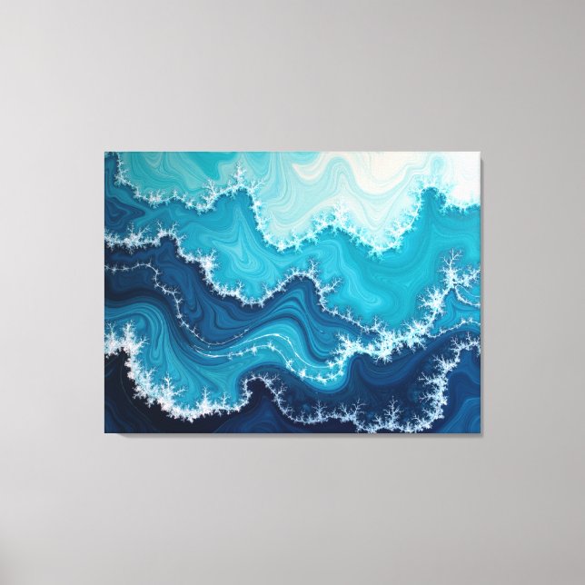 Ocean Veins – Deep Sea Fluid 40"x32" Abstract Canvas Print (Front)