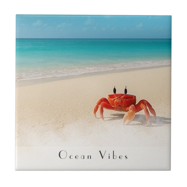 Ocean Vibes – Customisable Beach Coaster (Front)