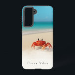 Ocean Vibes – Samsung Galaxy S21 Tough Case<br><div class="desc">Chill harder than your phone ever will. This playful Samsung Galaxy S21 tough case features a serene ocean-blue-to-sand gradient and a charismatic little crab soaking in the sun. Whether you’re beach-bound or stuck in meetings, this design adds a splash of sea spirit to your day. The text reads Ocean Vibes...</div>