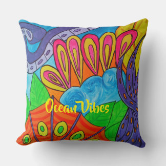 Ocean Vibes Whimsical Undersea Fantasy Cushion