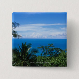 Ocean view 15 cm square badge
