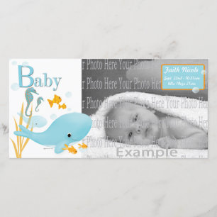 Ocean View Baby Photo Annoucement Announcement