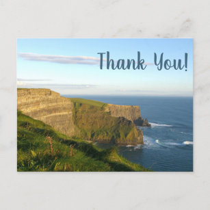 Ocean View Deep Blue Seaside Cliffs Thank You Postcard