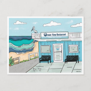 Ocean View Restaurant Kure Beach North Carolina Postcard