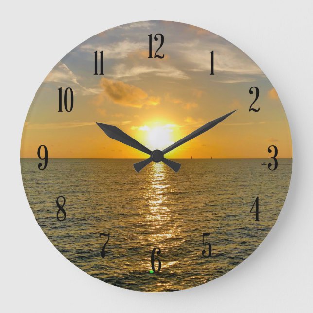 Ocean View Sunset Large Clock (Front)
