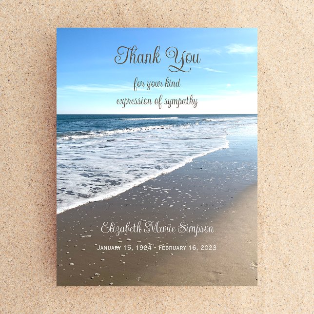 Ocean View Sympathy Thank You Card (Creator Uploaded)