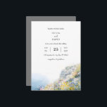 Ocean View Wildflowers Clifftop Beach Wedding  Invitation<br><div class="desc">Introducing our Watercolor Minimal Clifftop Wildflowers Scenery Beach Wedding Invite card, an exquisite addition to our Zazzle shop dedicated to watercolor beach wedding invites. This stunning design captures a panoramic view of wildflowers clinging to the edge of a windswept cliff overlooking the vast ocean. The vibrant colours of the flowers...</div>