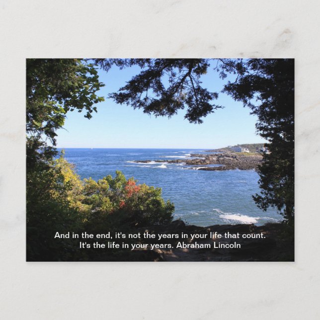 Ocean View  with a Quote Postcard (Front)