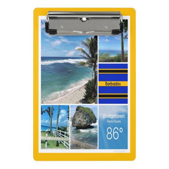Ocean Views of Barbados Mini Clipboard (Front)