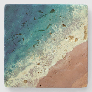 Ocean water beach sand summer seaside beachfront stone coaster