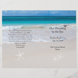 Ocean Water & Beach Sand Wedding Program Template