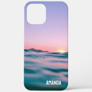 Ocean Water Sun Rise Island Relaxing Custom Name iPhone 12 Pro Max Case