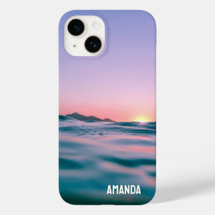 Ocean Water Sun Rise Island Relaxing Custom Name Case-Mate iPhone 14 Case
