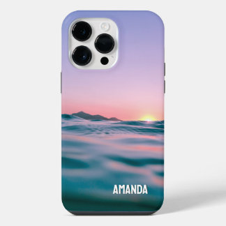 Ocean Water Sun Rise Island Relaxing Custom Name iPhone 14 Pro Max Case
