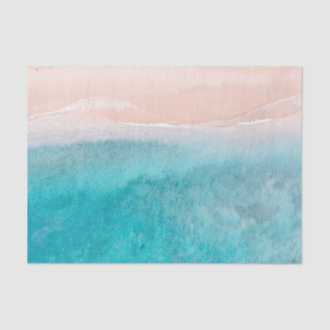 Ocean Watercolor Abstract 10x15 Decoupage Tissue Paper (Front)